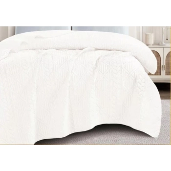 Narzuta 220x240 welurowa biała tłoczona gruba NP02